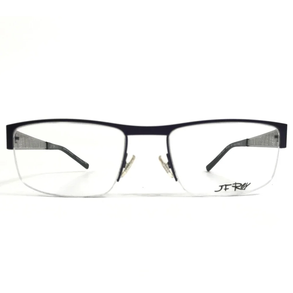 J.F. Rey Eyeglasses Frames JF2585 2013 Blue Silver Matte Woven Webbed 54-20-145